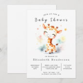 Graceful Digital Giraffe Baby shower Kaart (Voorkant / Achterkant)
