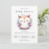 Graceful Digital Owl Baby shower Kaart (Staand voorkant)