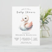 Graceful Digital Swan Baby shower Kaart (Staand voorkant)