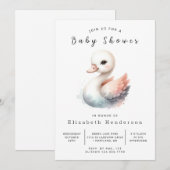 Graceful Digital Swan Baby shower Kaart (Voorkant / Achterkant)