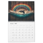 Graceful Dolphins on Rustic Wood 2025 Kalender (Jan 2027)