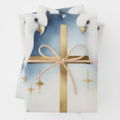 Graceful Dove & Cross Pattern Inpakpapier Vel (In situ)