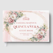 Graceful Dusty Pink Floral Greenery Quince Guest  Gastenboek (Voorkant)