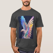 Graceful Eagle Angel met regenboog vleugels T-shirt (Voorkant)