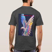 Graceful Eagle Angel met regenboog vleugels T-shirt (Achterkant)