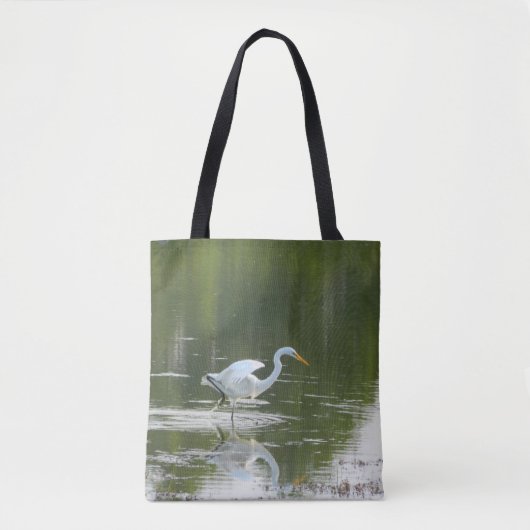 Graceful Egret Canvas tas (Voorkant)