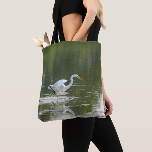Graceful Egret Canvas tas (Dichtbij)