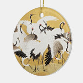 Graceful Elegance: Japanse kudde kranen Keramisch Ornament (Links)