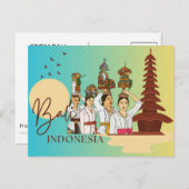 Graceful Essence: Balinese Vrouw Briefkaart (Voorkant / Achterkant)