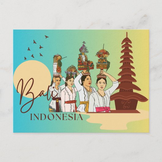 Graceful Essence: Balinese Vrouw Briefkaart (Voorkant)