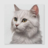 Graceful Feline: een witte kat art print (Voorkant)