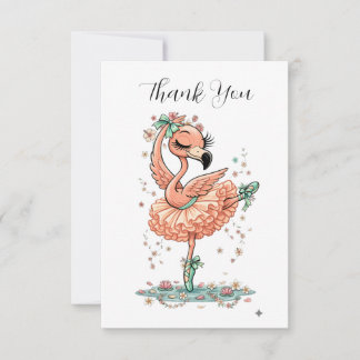 Graceful Flamingo Ballerina in Bloom Bedankkaart
