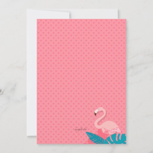 Graceful Flamingo uitnodiging (Achterkant)
