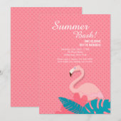 Graceful Flamingo uitnodiging (Voorkant / Achterkant)