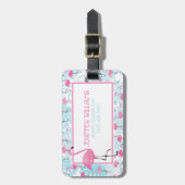 Graceful flamingos and monstera leaves bagagelabel (Voorkant verticaal)