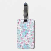 Graceful flamingos and monstera leaves bagagelabel (Achterkant verticaal)