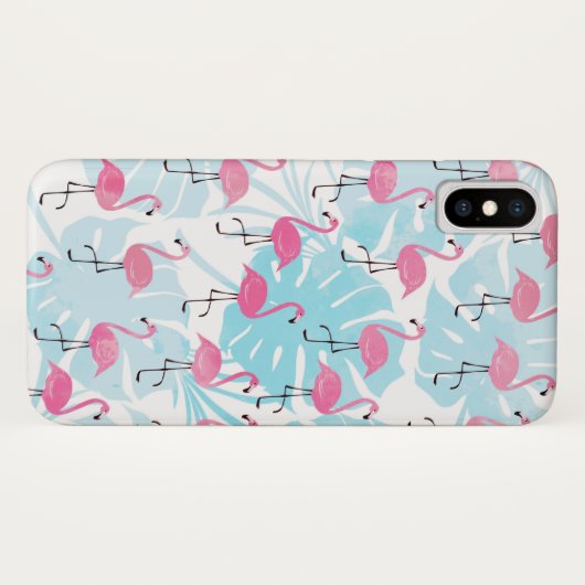 Graceful flamingos and monstera leaves Case-Mate iPhone case (Achterkant (horizontaal))
