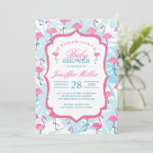 Graceful flamingos and monstera leaves kaart (Staand voorkant)