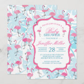 Graceful flamingos and monstera leaves kaart (Voorkant / Achterkant)