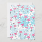 Graceful flamingos and monstera leaves kaart (Achterkant)
