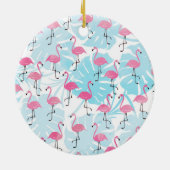 Graceful flamingos and monstera leaves keramisch ornament (Achterkant)