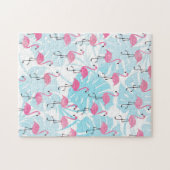 Graceful flamingos and monstera leaves legpuzzel (Horizontaal)