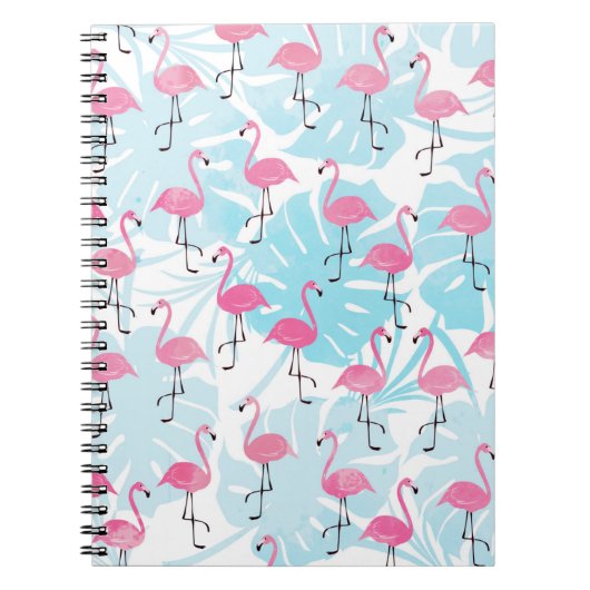 Graceful flamingos and monstera leaves notitieboek (Voorkant)