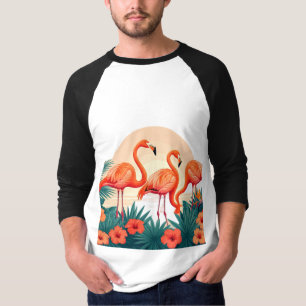 Graceful Flamingo's Tropische Elegantie Flamingo D T-shirt