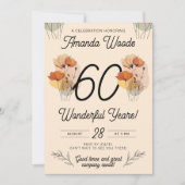 Graceful Floral 60e verjaardag Kaart (Voorkant)