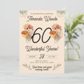 Graceful Floral 60e verjaardag Kaart (Staand voorkant)