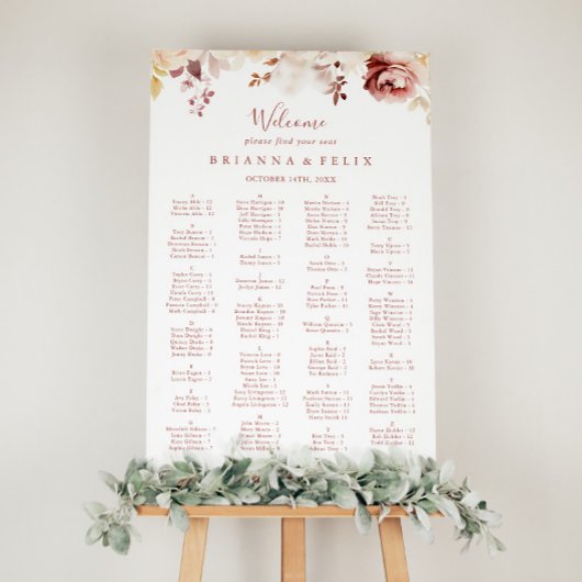 Graceful Floral alfabetische zitgrafiek Poster