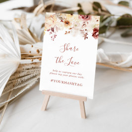 Graceful Floral Deel de Love Hashtag teken Poster