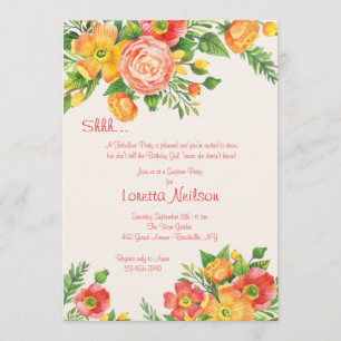 Graceful Floral Invitation Kaart