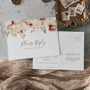 Graceful Floral Menu Keuze RSVP Briefkaart