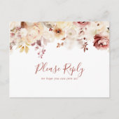 Graceful Floral Menu Keuze RSVP Briefkaart (Voorkant)