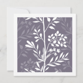 Graceful Floral Silhouette Lavender Purple Minimal Notitiekaartje