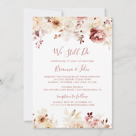 Graceful Floral We doen nog steeds gelofte vernieu Kaart (Voorkant)