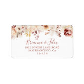 Graceful Floral Wedding RSVP-adreslabel Etiket (Voorkant)