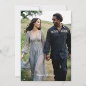 Graceful Floral Wood Peace Symbol Photo Wedding Save The Date (Achterkant)