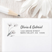 Graceful flower Elegant Wedding Return Address