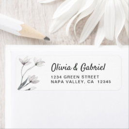 Graceful flower Elegant Wedding Return Address Etiket