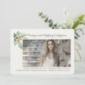 Graceful Flowers Photo Invitation Kaart (Staand voorkant)