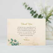 Graceful Foliage Orthodox Christian Baptism        Bedankkaart (Staand voorkant)