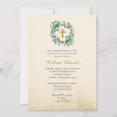 Graceful Foliage Wreath Orthodox Christian Baptism Kaart (Voorkant)