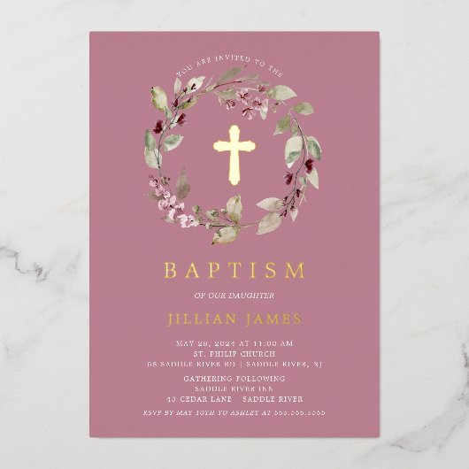 Graceful Gathering Baptism Uitnodiging (Voorkant)