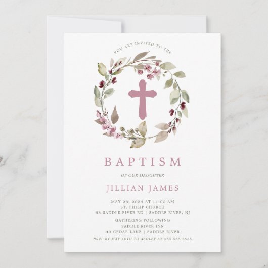 Graceful Gathering Baptism Uitnodiging (Voorkant)