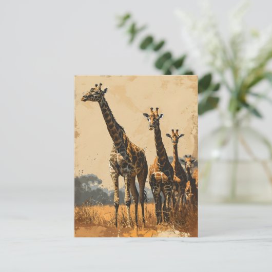 Graceful Giants: Giraffes Briefkaart (Staand voorkant)