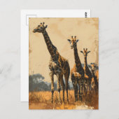 Graceful Giants: Giraffes Briefkaart (Voorkant / Achterkant)