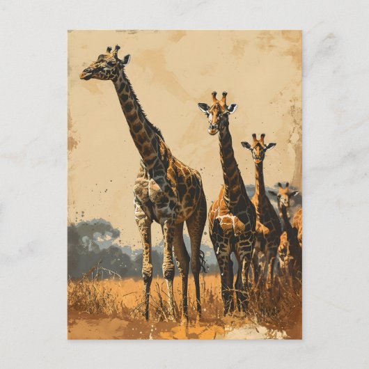 Graceful Giants: Giraffes Briefkaart (Voorkant)