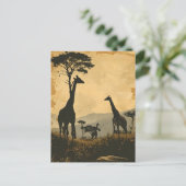 Graceful Giants:  Giraffes Briefkaart (Staand voorkant)